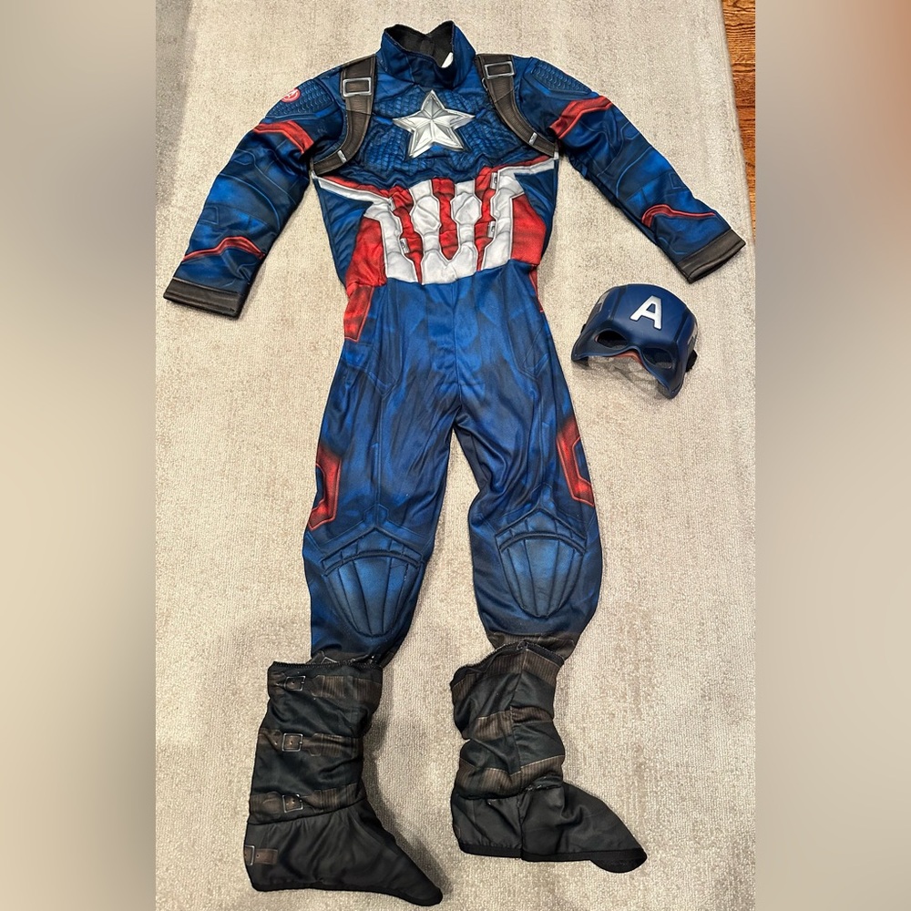 Marvel Captain-Inspired Kids Costume - Blue, Red, White